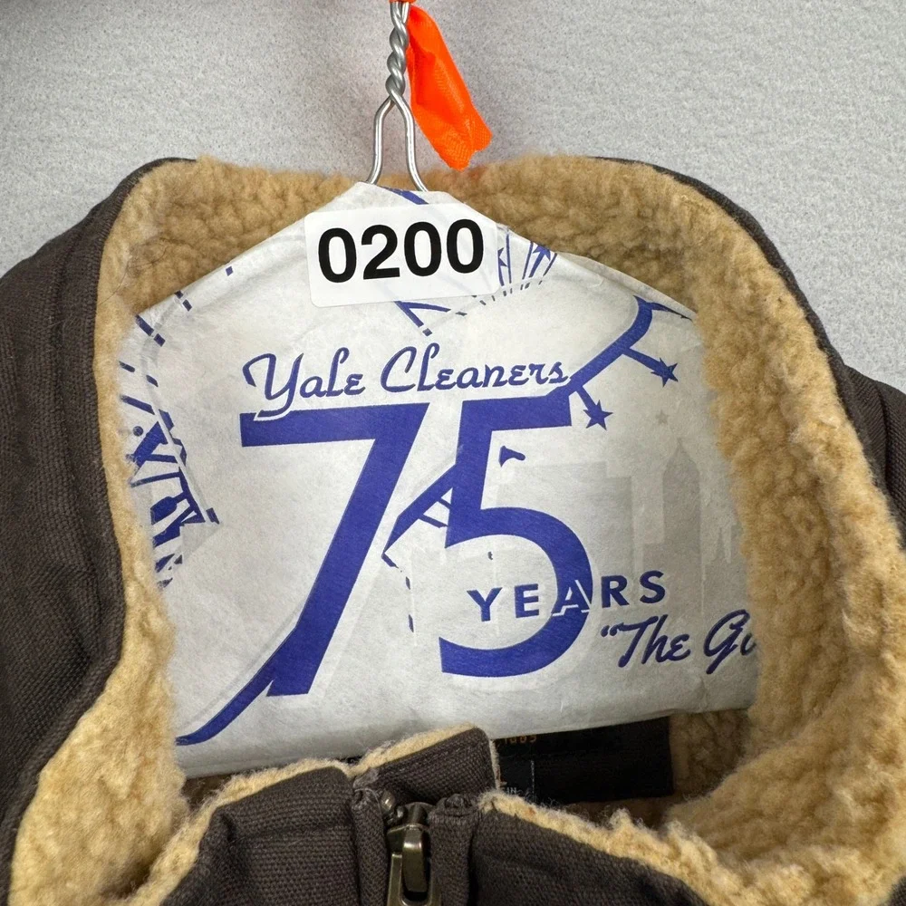 Lee Premium Select Mens XL Brown Canvas Sherpa Lined Workwear Puffer Vest Zip Up - Picture 8 of 8
